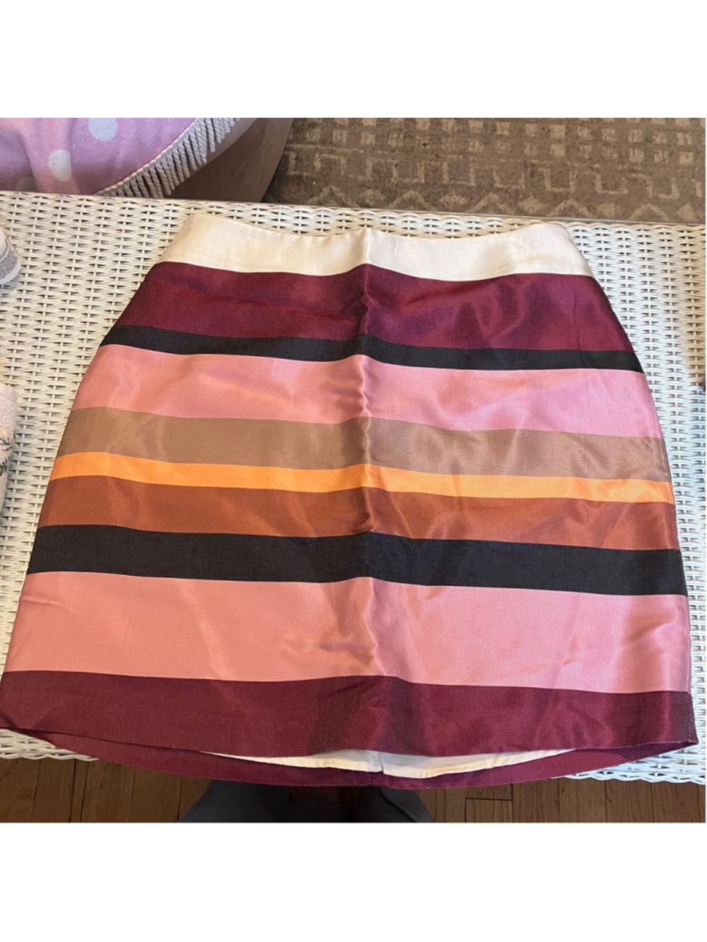 H&M Striped Y2K Satin A-line Skirt